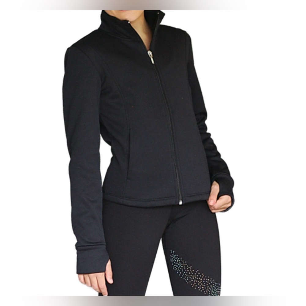 Chloe Noel Fitted Figure Skating Jacket with princess seams and thumb holes